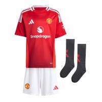 Manchester United Alejandro Garnacho #17 Replika babykläder Hemmaställ Barn 2024-25 Kortärmad (+ korta byxor)